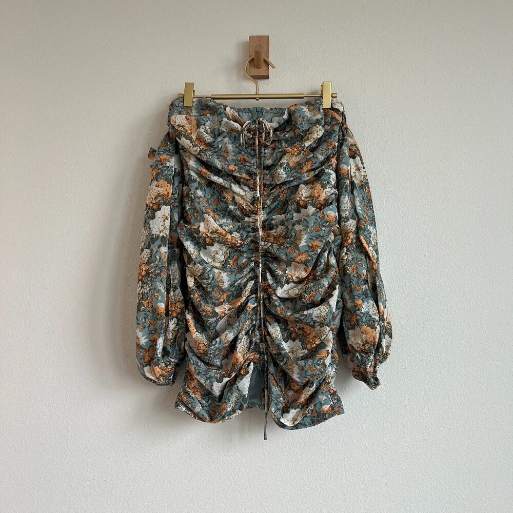 Hello Molly Ruched Floral Fairy Off the Shoulder Boho Y2K Top - Size S
